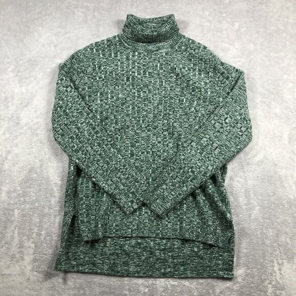 CiCiBrid Sweater Womens Size XL Green Knit Turtle Neck Pullover Heavy Cabincore - Picture 7 of 9